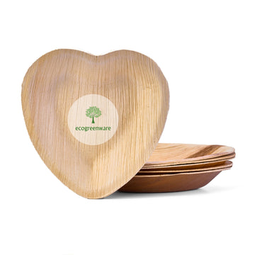 Palm Leaf Heart Plate 6 inch